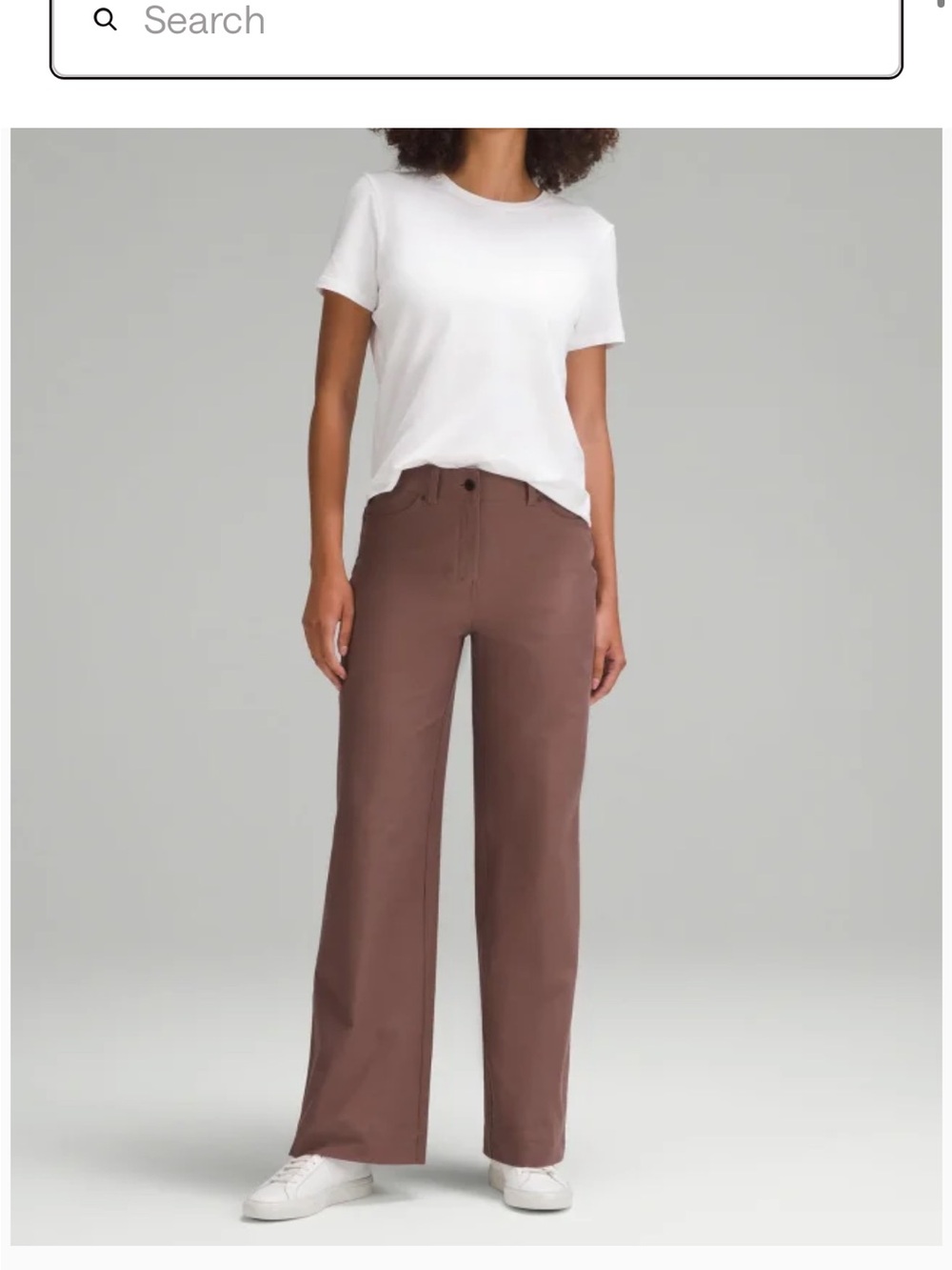 lululemon athletica 2 pair Wide-Leg High-Rise Pants in Chocolate Brown & Tan